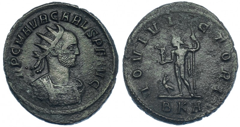 CARO. Antoniniano. Roma (282). R/ Júpiter a izq.; IOVI VICTORI, en exergo BKA. R...