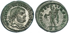 CONSTANCIO CLORO. Follis. Cízico (305-306). R/ Genio a izq.; GENIO POPVLI ROMANI, exergo KB. RIC-21a. P.O. EBC-.