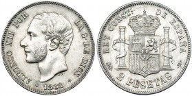 2 pesetas. 1882*18-82. Madrid. MSM. VII-72. EBC-.