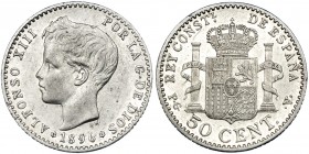 50 céntimos. 1896*9-6. Madrid. PGV. VII-143. EBC-/MBC+.