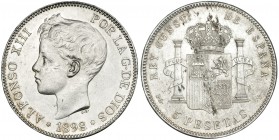 5 pesetas. 1898. Madrid. SGV. VII-190. Marcas. EBC.