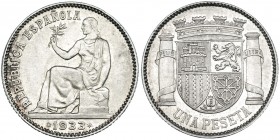 Peseta. 1933*3-4. Madrid. Reverso girado 10º. VII-218.1. EBC-.