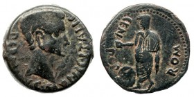 ITALICA. As. Augusto. A/ Cabeza masculina a der.; PERM AVG MNIC ITALIC. R/ Genio del pueblo romano a izq. con globo; GEN POP-ROM. AE 13,68 g. RPC-60. ...
