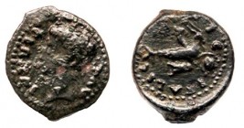 ITALICA. Cuadrante. Augusto. A/ Cabeza masculina a der.; PERM CAE AVG. R/ Capricornio a der. con cornucopia y globo; MVNIC-ITALICA. AE 3,53 g. RPC-63....