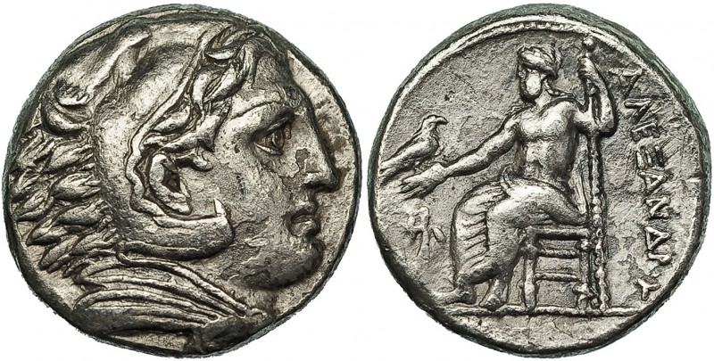 MACEDONIA. ALEJANDRO III. Tetradracma. Anfípolis (c. 325-323 a.C.). R/ Delante d...