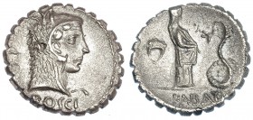 ROSCIA. Denario. Roma (64 a.C.). CRAW-412.1. FFC-1090. Superficies rugosas. EBC.