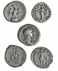 Lote 5 denarios: Vespasiano, Trajano, Adriano, Antonino Pío y Marco Aurelio. BC+/MBC-.
