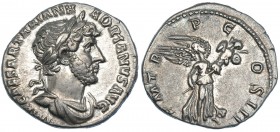 ADRIANO. Denario. Roma (119-122). R/ Victoria volando con trofeo a der.; P M TR P COS III. RIC-101. EBC-/MBC+.