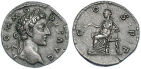 CÓMODO. Denario. Roma (177-178). R/ Salus con rama y serpiente a sus pies; COS P P. RIC-655. MBC+.