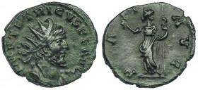 TÉTRICO I. Antoniniano. Colonia? (272-273). R/ Pax a izq. con rama y cetro; PAX AVG. RIC-100. Pátina verde. MBC.