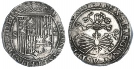 4 reales. Sevilla. P cuadrada. AC-564. Pátina gris. MBC+.