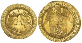 Doble excelente. Toledo. Cruz sobre T en anv. AC-754. Rara en esta conservación. EBC.