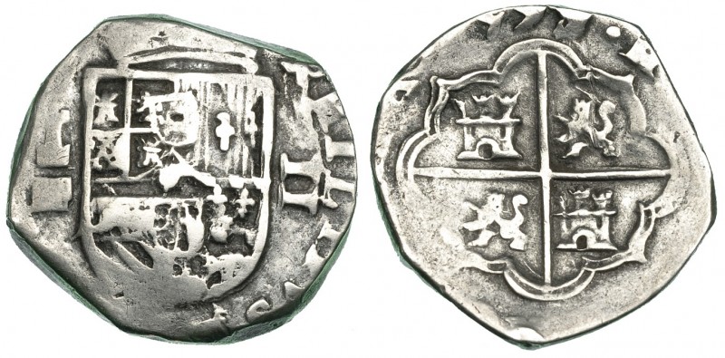 2 reales (1)599. Segovia. Castillo. AR 6,77 g. AC-636. MBC-. Escasa.