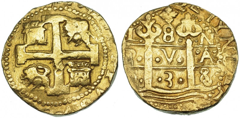 8 escudos. 1738. Lima. N. VI-1667. Pequeñas marcas en canto. MBC.