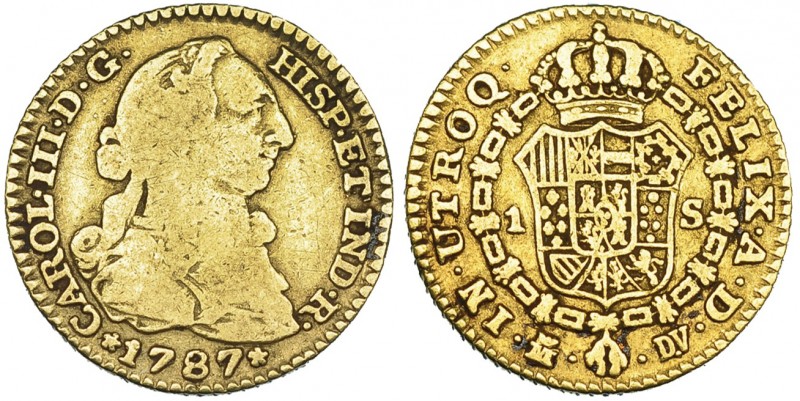 1 escudo. 1787. Madrid. DV. VI-1129. BC+/MBC-.