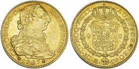 4 escudos. 1787. Madrid. DV. VI-1471. Hojitas en rev. y pequeñas marcas. EBC-.