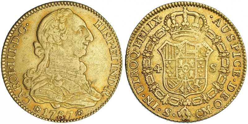 4 escudos. 1787. Sevilla. CM. VI-1573. MBC-.