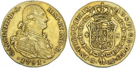 4 escudos. 1791. Madrid. MF. VI-1195. Pequeñas marcas. MBC.