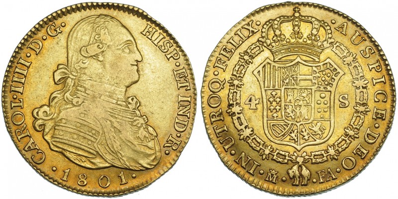 4 escudos. 1801. Madrid. FA. VI-1200. MBC/MBC+.