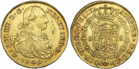 8 escudos. 1799. Popayán. JF. VI-1379. MBC-/MBC.