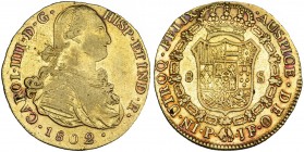 8 escudos. 1802. Popayán. JF. VI-1382. MBC-.