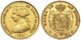 4 escudos. 1867. Madrid. VI-572. MBC.
