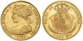 100 reales. 1859. Barcelona. VI-635. EBC.