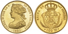 100 reales. 1860. Madrid. VI-647. B.O. SC.