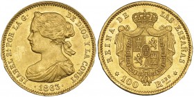 100 reales. 1863. Madrid. VI-650. EBC+.
