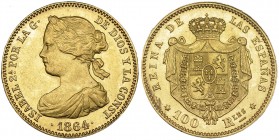 100 reales. 1864. Madrid. VI-651. B.O. EBC+/SC.