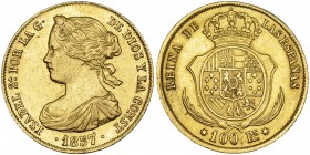 100 reales. 1857. Sevilla. VI-657. MBC+.