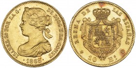 10 escudos. 1868*18-73. Madrid. VI-669. EBC+/SC.