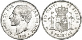 5 pesetas. 1882/1*18-82/1. Madrid. MSM. VII-88.2. R.B.O. MBC.
