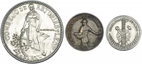 Serie completa de 3 valores: 50 cts., 1 y 2 pesetas. Consejo de Asturias y León. VII-232, 233 y 234. MBC+/EBC.