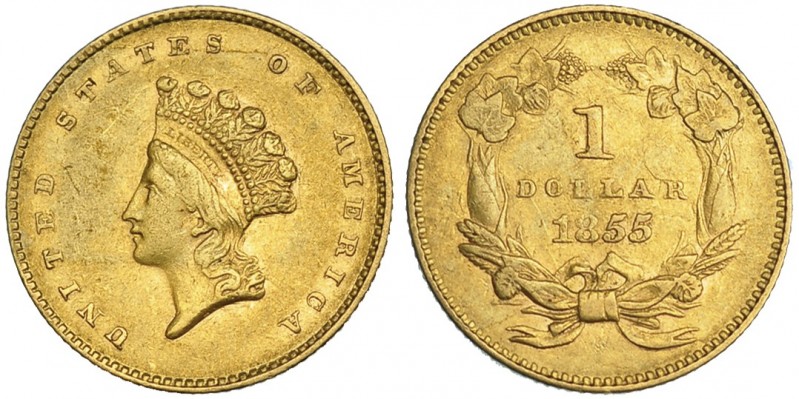 ESTADOS UNIDOS DE AMÉRICA. 1 dólar. 1855. KM-83. MBC.