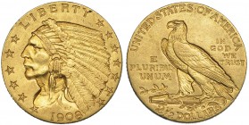 ESTADOS UNIDOS DE AMÉRICA. 2'5 dólares. 1908. KM-128. EBC-.
