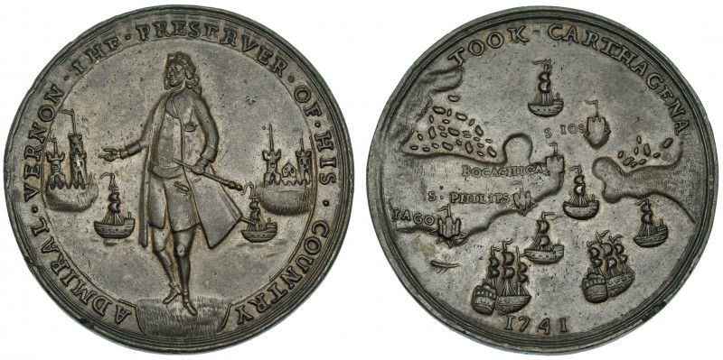 GRAN BRETAÑA. Medalla. 1741. Vernon. Cartagena. AE 38 mm. Rara. MBC+.