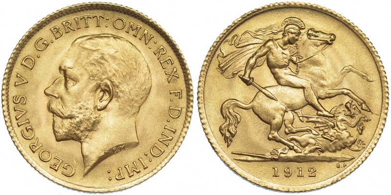 GRAN BRETAÑA. 1/2 soberano. 1912. KM-819. SC.