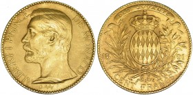 MÓNACO. 100 francos. 1891. KM-105. Pequeñas marcas. MBC+.