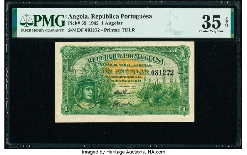 Angola Republica Portuguesa 1 Angolar 28.3.1942 Pick 68 PMG Choice Very Fine 35 ...