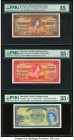 Bermuda Bermuda Government 5; 10 Shillings; 1 Pound 1.5.1957 Pick 18b; 19b; 20c Three Examples PMG Choice Very Fine 35 EPQ (2); Choice Very Fine 35. 
...