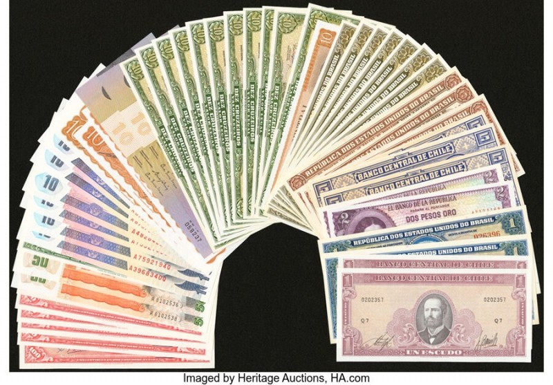 Brazil, Peru and more Group Lot of 111 Examples Crisp Uncirculated. 

HID0980124...
