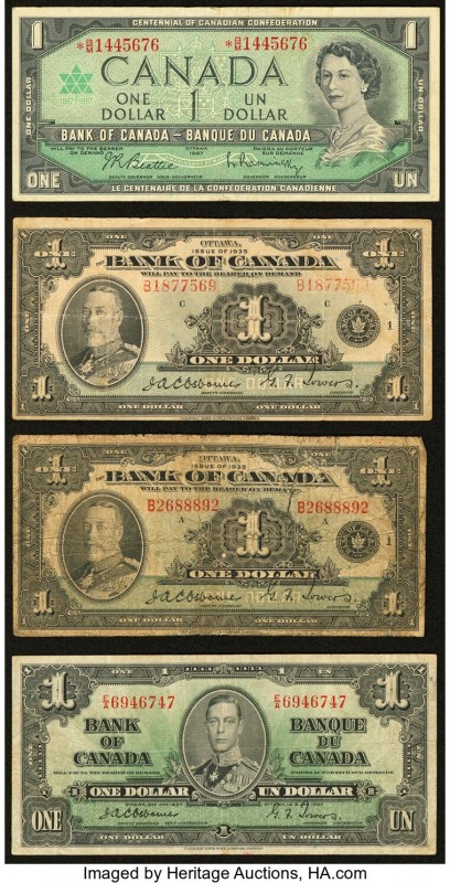 Canada Group Lot of 7 Examples Very Fine (4); Fine (2) Good (1). The two 1937 ha...
