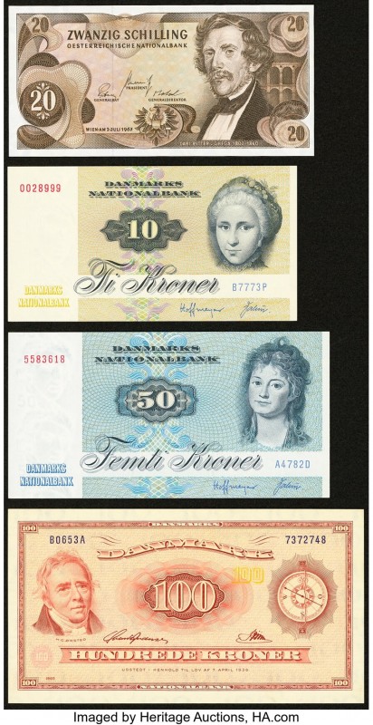Denmark and Austria Group Lot of 4 Examples About Uncirculated-Crisp Uncirculate...