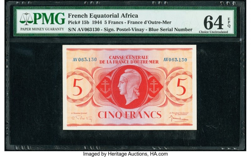 French Equatorial Africa Caisse Centrale de la France d'Outre-Mer 5 Francs 1944 ...