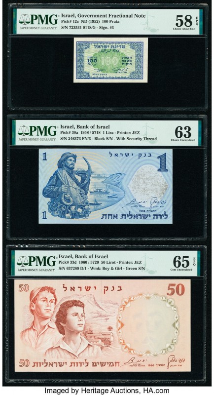 Israel Israel Government 100 Pruta ND (1952) Pick 12c PMG Choice About Unc 58 EP...
