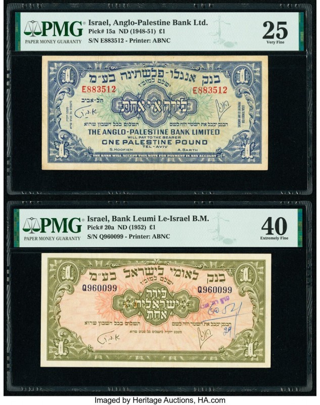 Israel Anglo-Palestine Bank Limited 1 Pound ND (1948-51) Pick 15a PMG Very Fine ...