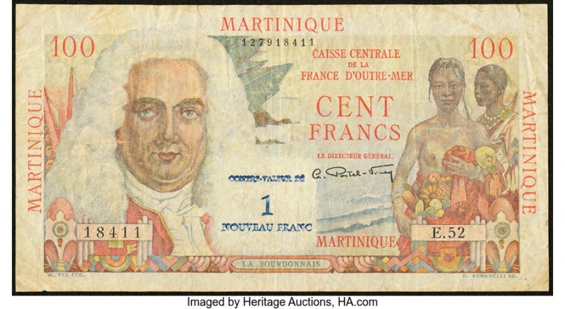 Contemporary Counterfeit Martinique Caisse Centrale de la France d'Outre-Mer 1 N...