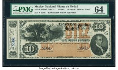 Mexico Nacional Monte de Piedad 10 Pesos 1880-81 Pick S266r2 M692r2 Remainder PMG Choice Uncirculated 64. 

HID09801242017

© 2020 Heritage Auctions |...