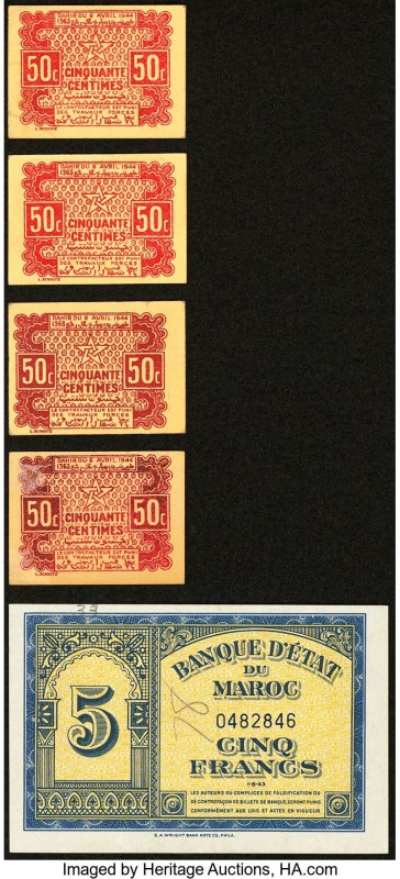 Morocco and Algeria Group Lot of 10 Examples Very Fine-Crisp Uncirculated. Annot...